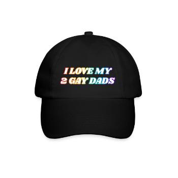 Ich liebe meine 2 schwulen Väter LGBTQ Pride - Baseballkappe - Schwarz/Schwarz - Vorne