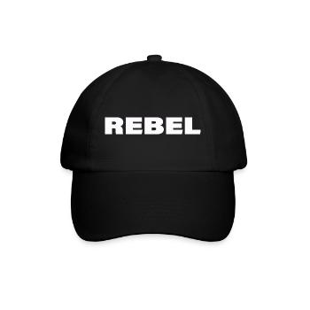 REBEL - Baseballkappe - Schwarz/Schwarz - Vorne