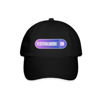 Festivalmode ON - Baseballkappe - Schwarz/Schwarz - Vorne