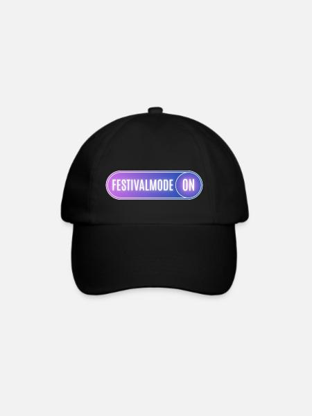 Festivalmode ON - Baseballkappe - Schwarz/Schwarz