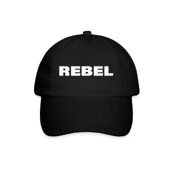 REBEL - Baseballkappe - Schwarz/Schwarz - Vorne