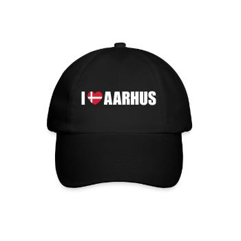 I love Aarhus Dänemark - Baseballkappe - Schwarz/Schwarz - Vorne