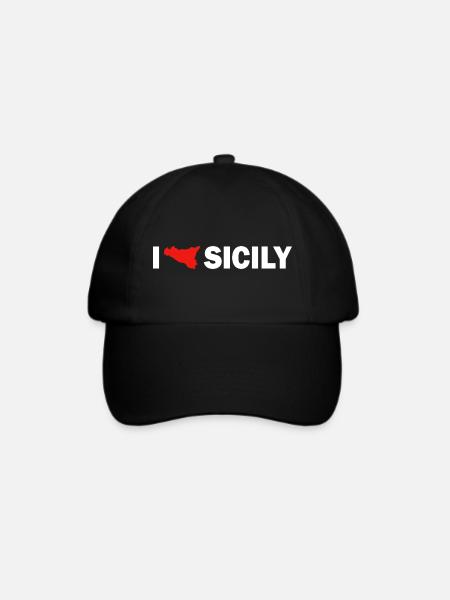 I love Sicily - Baseballkappe - Schwarz/Schwarz