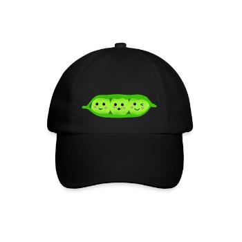 three pea in a pod - Baseballkappe - Schwarz/Schwarz - Vorne