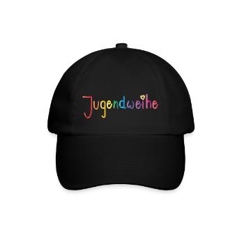 Jugendweihe - Schriftzug mit Herz - Baseballkappe - Schwarz/Schwarz - Vorne