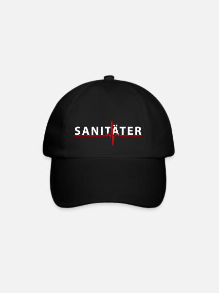 Sanitäter Lebensretter Rettungsdienst Herzschlag - Baseballkappe - Schwarz/Schwarz