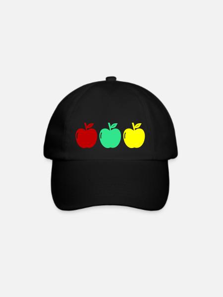 äpfel - Baseballkappe - Schwarz/Schwarz