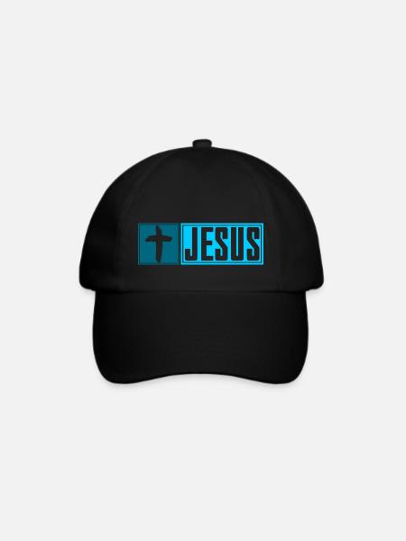 JESUS Cross -blue- - Baseballkappe - Schwarz/Schwarz