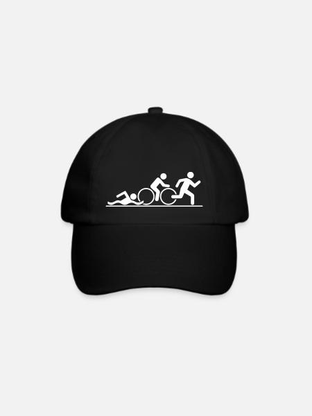 Triathlon Swim Bike Run - Baseballkappe - Schwarz/Schwarz