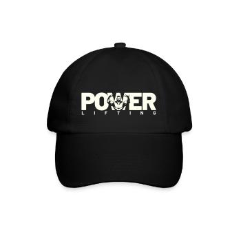 power lifting weiss - Baseballkappe - Schwarz/Schwarz - Vorne