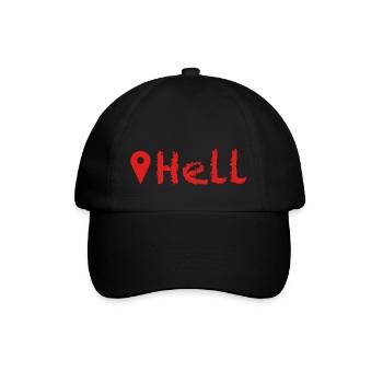 Hölle | Standort, lustige Bilder, lustige Sprüche - Baseballkappe - Schwarz/Schwarz - Vorne