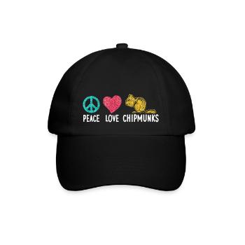 Streifenhörnchen Chipmunk Nagetier Geschenk - Baseballkappe - Schwarz/Schwarz - Vorne