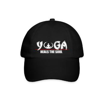 Yoga heilt die Seele - Baseballkappe - Schwarz/Schwarz - Vorne