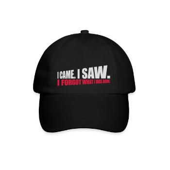 I came saw forget - Baseballkappe - Schwarz/Schwarz - Vorne