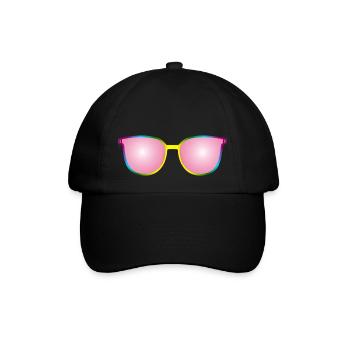 SCHRILLE QUIETSCH BRILLE PINK ROSA - Baseballkappe - Schwarz/Schwarz - Vorne