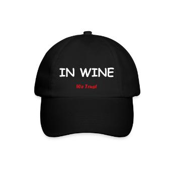 Auf Wein vertrauen wir - Baseballkappe - Schwarz/Schwarz - Vorne