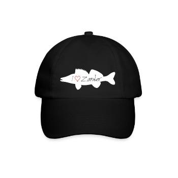 I Love Zander weiss - Baseballkappe - Schwarz/Schwarz - Vorne