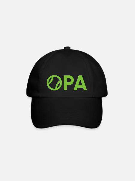 Opa Tennis Spielen Tennisspieler - Baseballkappe - Schwarz/Schwarz