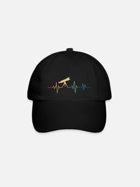 Heartbeat Retro Teleskop - Baseballkappe - Schwarz/Schwarz