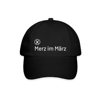 Friedrich Merz im März - Baseballkappe - Schwarz/Schwarz - Vorne