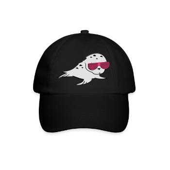 Robbe mit Shutter Shades - Baseballkappe - Schwarz/Schwarz - Vorne