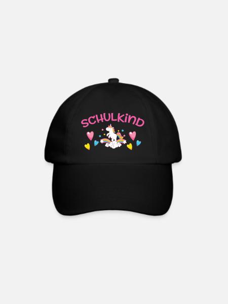 Schulkind - Einhorn - Baseballkappe - Schwarz/Schwarz