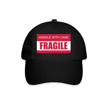 FRAGILE Handle with care 2c - Baseballkappe - Schwarz/Schwarz - Vorne