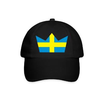 Schwedische Krone - Baseballkappe - Schwarz/Schwarz - Vorne