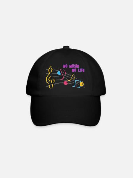 Musikalische Symbole - Baseballkappe - Schwarz/Schwarz