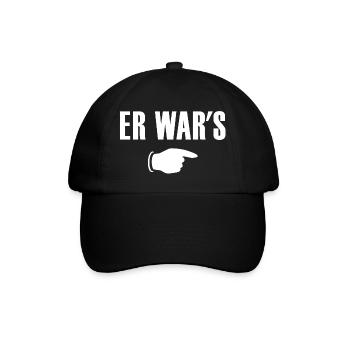 Er war's. Er wars. Er war es. - Baseballkappe - Schwarz/Schwarz - Vorne