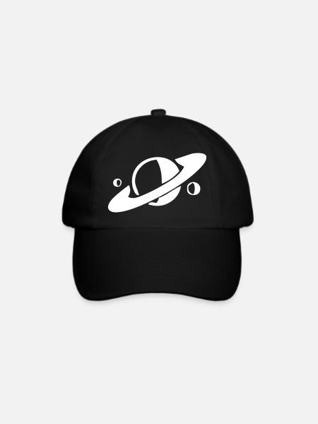Saturn und seine Monde - Baseballkappe - Schwarz/Schwarz