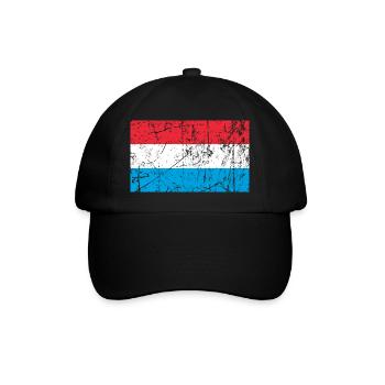 Luxemburg Luxemburg Luxemburg Fahne Flagge - Baseballkappe - Schwarz/Schwarz - Vorne