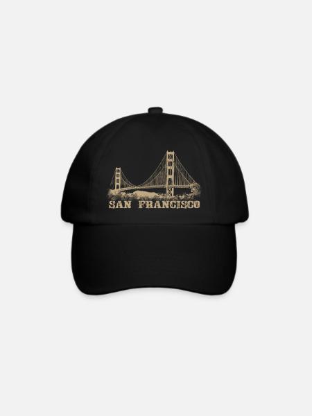 San Francisco Golden Gate Bridge Brücke USA - Baseballkappe - Schwarz/Schwarz