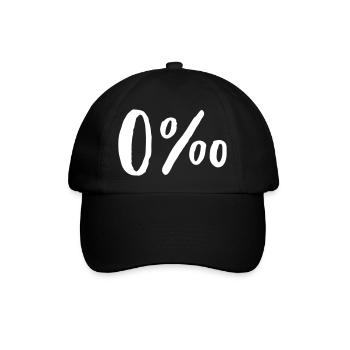0 Promille Alkohol Alkoholfrei Geschenk - Baseballkappe - Schwarz/Schwarz - Vorne