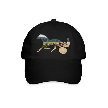 traber rennen trabrennen - Baseballkappe - Schwarz/Schwarz - Vorne