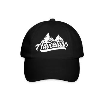 Bergabenteuer Script: Gipfelmotiv - Baseballkappe - Schwarz/Schwarz - Vorne