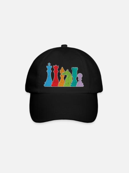 Schach - Baseballkappe - Schwarz/Schwarz