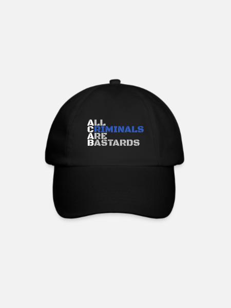 ACAB-Zitat - Baseballkappe - Schwarz/Schwarz