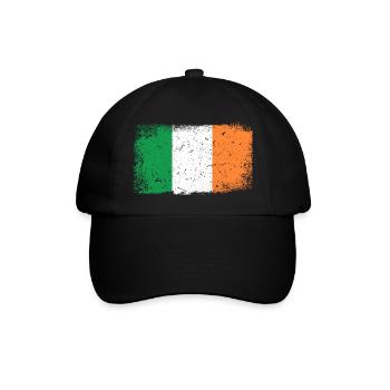 Irland Flagge - Baseballkappe - Schwarz/Schwarz - Vorne