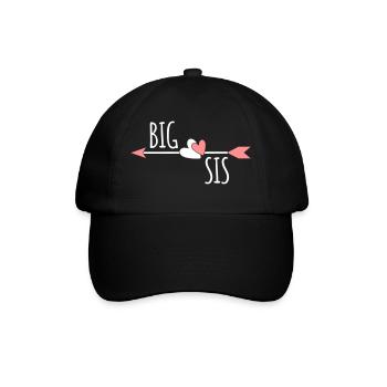 Big Sis Sister Große Kleine Schwester Schwestern - Baseballkappe - Schwarz/Schwarz - Vorne