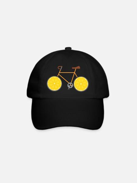 Zitronen Fahrrad - Baseballkappe - Schwarz/Schwarz