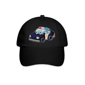 Polizeiauto - Baseballkappe - Schwarz/Schwarz - Vorne