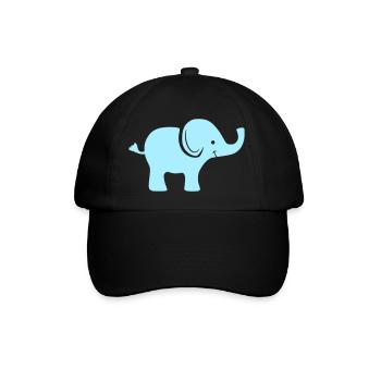 Baby Elefant - Baseballkappe - Schwarz/Schwarz - Vorne