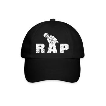 Rap Rapper Rap Musik Style - Baseballkappe - Schwarz/Schwarz - Vorne