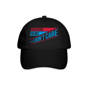 Breaking news don't care - Baseballkappe - Schwarz/Schwarz - Vorne