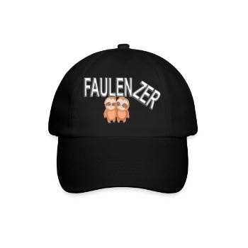 Faulenzer - Faultier - Baseballkappe - Schwarz/Schwarz - Vorne