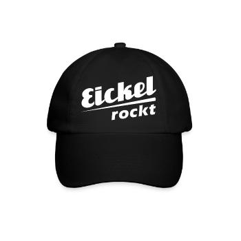 Eickel rockt - Textdesign mit Stadtnamen - Baseballkappe - Schwarz/Schwarz - Vorne