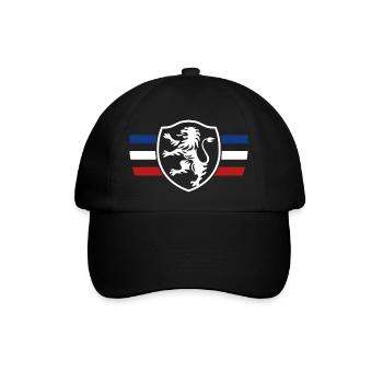 LOGO LION DESIGN BLAU WEISS ROT Frankreich - Baseballkappe - Schwarz/Schwarz - Vorne