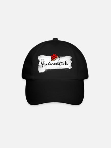 Schwarzwaldliebe mit Schwarzwälder Bollenhut - Baseballkappe - Schwarz/Schwarz