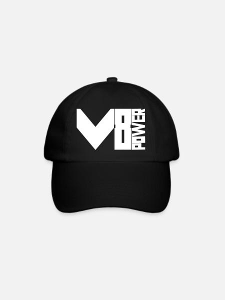 V8 power - Baseballkappe - Schwarz/Schwarz